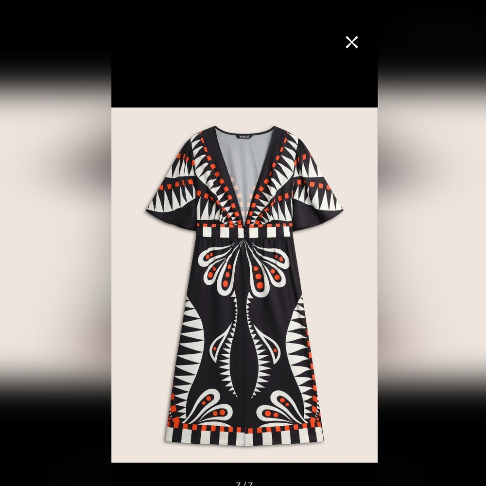 Black and White A-Line Plunge Coverup